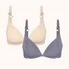 Wearlively Bras The Deep V No-Wire Push-Up Bundle: Toasted Almond/Smoke