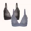 Wearlively The Long-Lined Lace Bralette Bundle: Jet Black/Smoke Bras