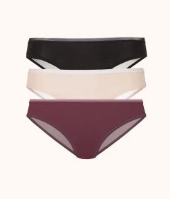 Wearlively The Mesh Back Bikini Bundle: Toasted Almond/Jet Black/Plum