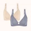 Wearlively The Mesh Trim Bralette Bundle: Toasted Almond/Smoke Bras