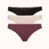 Wearlively Categories The No Show Thong Bundle: Toasted Almond/Jet Black/Plum
