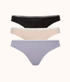 Wearlively The No Show Thong Bundle: Smoke/Jet Black/Toasted Almond Categories