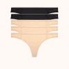 Wearlively The Palm Lace Thong 5-Pack: Jet Black/Toasted Almond Categories