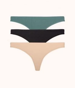 Wearlively The Seamless Thong Bundle: Jet Black/Toasted Almond/Harbor Green Categories