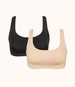 Wearlively The Sleek Scoop Bralette Bundle: Toasted Almond/Jet Black Bras