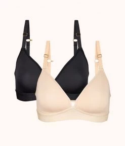Wearlively Bras The Spacer Bra Bundle: Jet Black/Toasted Almond