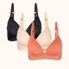 Wearlively Bras The Spacer Bra Trio: Terracotta/Jet Black/Toasted Almond