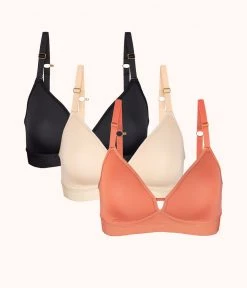 Wearlively Bras The Spacer Bra Trio: Terracotta/Jet Black/Toasted Almond