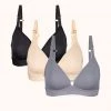 Wearlively Bras The Spacer Bra Trio: Jet Black/Toasted Almond/Smoke