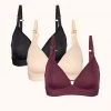 Wearlively Bras The Spacer Bra Trio: Toasted Almond/Jet Black/Plum