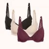 Wearlively The T-Shirt Bra Trio: Toasted Almond/Jet Black/Plum Bras