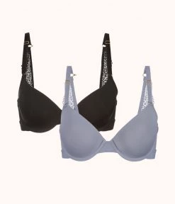 Wearlively The T-Shirt Bra Bundle: Jet Black/Smoke