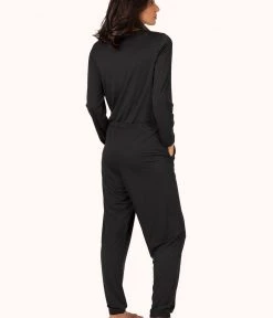 Wearlively The All-Day Crew Jumpsuit: Jet Black