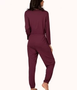 Wearlively The All-Day Crew Jumpsuit: Plum