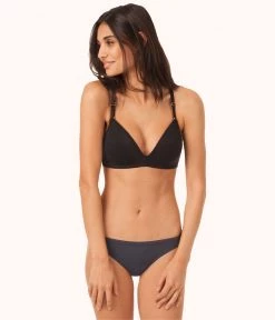 Wearlively The All-Day Deep V No-Wire Bundle: Jet Black/Heather Gray