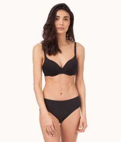 Wearlively All-Day No-Wire Push-Up Bra Bundle: Jet Black/Heather Gray