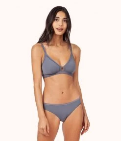 Wearlively Bras The Mesh Trim Bralette Trio: Toasted Almond/Jet Black/Smoke