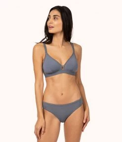 Wearlively The Mesh Trim Padded Bralette Trio: Toasted Almond/Jet Black/Smoke