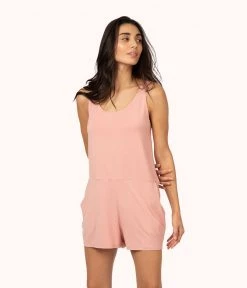 Wearlively The All-Day Lounge Romper: Shell Pink Categories
