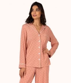 Wearlively Categories The All-Day Lounge Shirt - Print: Pepper Dot/Shell Pink