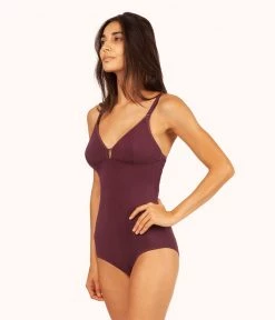 Wearlively The All-Day Maternity Bodysuit: Plum
