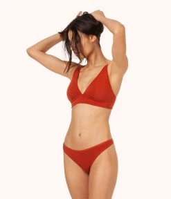 Wearlively The All-Day Plunge Bralette: Burnt Orange