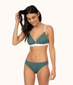 Wearlively The Bralette: Harbor Green/White