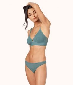 Wearlively Bras The Deco Mesh Bralette: Harbor Green