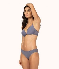 Wearlively The Deep V No-Wire Push-Up: Smoke Bras