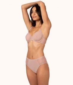 Wearlively The Dot Mesh Unlined Bra: Orchid