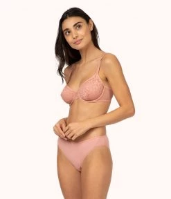 Wearlively Bras The Floral Lace Balconette Bra: Shell Pink