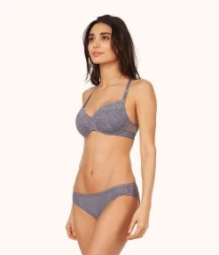 Wearlively The Lace No-Wire Push-Up: Smoke Bras