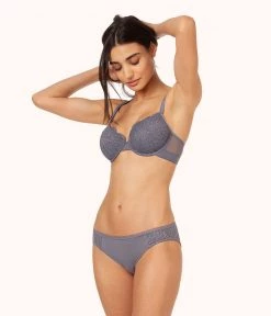 Wearlively The Lace T-Shirt Bra: Smoke