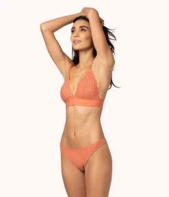 Wearlively The Long-Lined Lace Bralette: Terracotta Bras