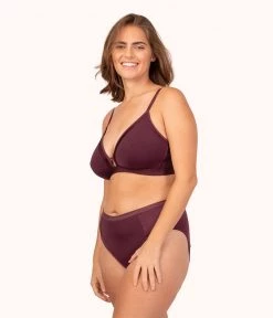 Wearlively The Luxe Trim Busty Bralette: Plum Bras