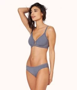 Wearlively Bras The Mesh Trim Bralette: Smoke