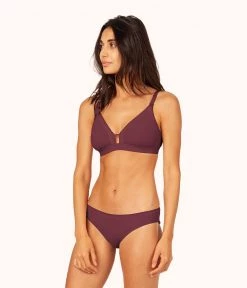 Wearlively The Mesh Trim Maternity Bralette: Plum