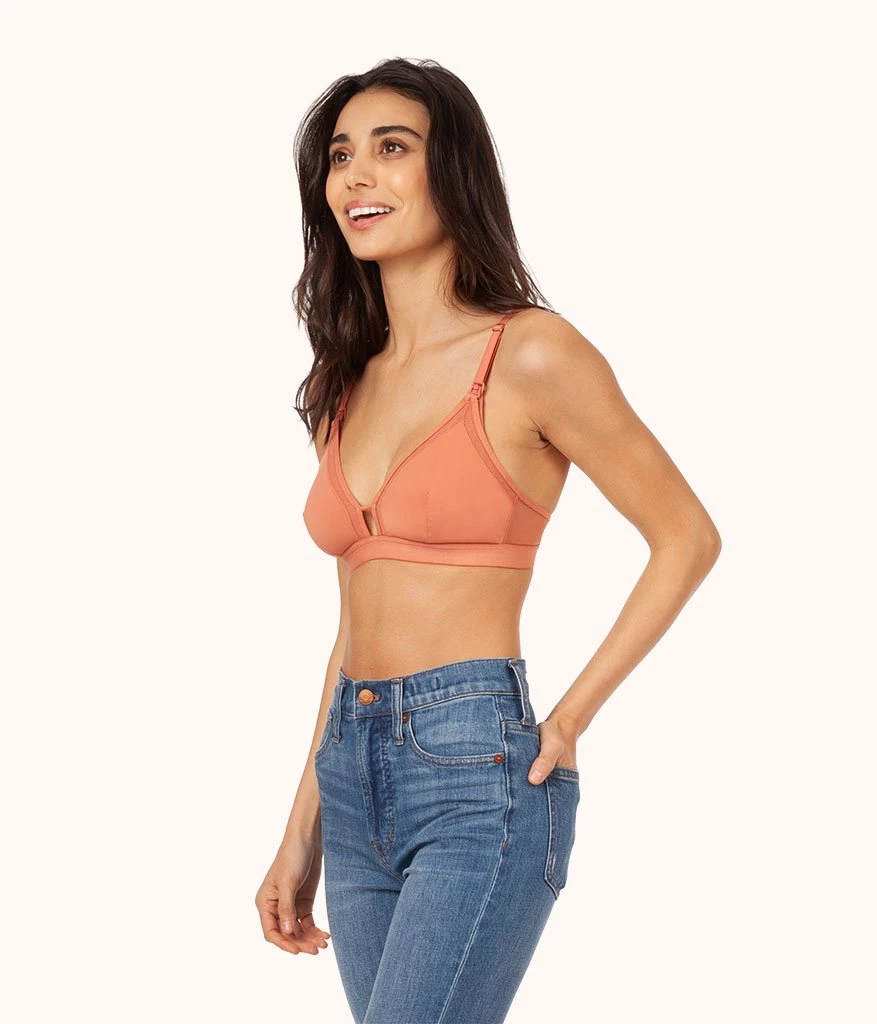 Wearlively The Mesh Trim Maternity Bralette: Terracotta 4 Wearlively The Mesh Trim Maternity Bralette: Terracotta