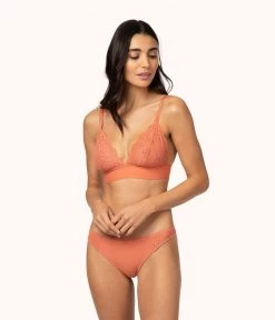 Wearlively The Palm Lace Thong: Terracotta Categories