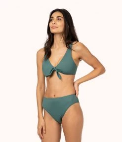 Wearlively The Plunge Bralette: Harbor Green Categories