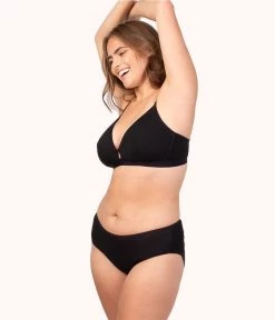 Wearlively Bras The Ribbed Busty Bralette: Jet Black