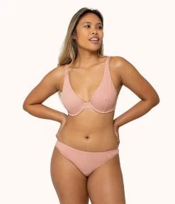 Wearlively The Ribbed Thong: Shell Pink