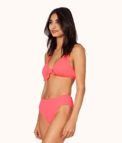 Wearlively The Ruched High Waist Bikini: Electric Pink