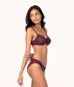 Wearlively Bras The Unlined Lace Bra: Plum