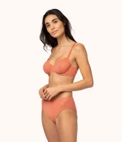 Wearlively Bras The Unlined Lace Bra: Terracotta