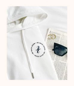 Wearlively The Be Back Soon Hoodie: White Categories
