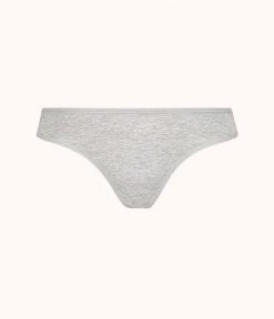 Wearlively Categories The Cotton Thong 5-Pack: Jet Black/Heather Gray
