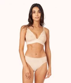 Wearlively The Lace High Waist Bikini Bundle: Toasted Almond/Jet Black/Tomato Red