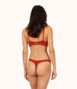 Wearlively The All-Day Plunge Bralette: Burnt Orange