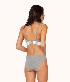Wearlively The All-Day Stripe Bralette: Heather Gray